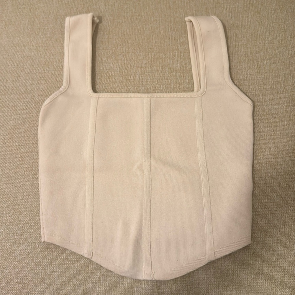 Zara Knit Corset Top Cream
